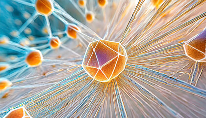 nanomaterials under the microscope, with detailed view of their intricate structure,