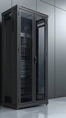 Secure Server Rack in Data Center Representing Robust Access Controls for Protecting Sensitive Business Data