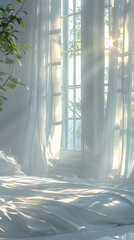 Morning Sunlight Filtering Through Bedroom Window, Signifying a Fresh Start to a Positive and Productive Day