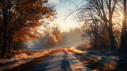 Autumn, road, fall, street, leaves