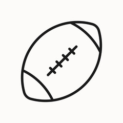 Rugby ball line icon. Sports equipment sign, symbol. Isolated on a white background. Pixel perfect. Editable stroke. 64x64.