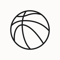 Basketball ball line icon. Sports equipment sign, symbol. Isolated on a white background. Pixel perfect. Editable stroke. 64x64.