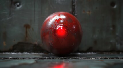 Red panic button on the wall, danger. Generative AI