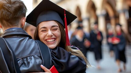 A Joyous Graduation Embrace