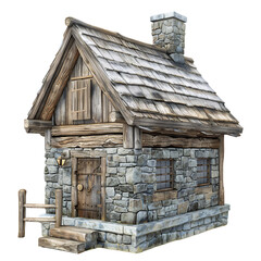 blockhouse element_hyperrealistic_hyper detailed_isolated on transparent background