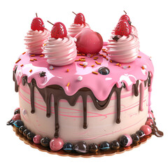 cake element_hyperrealistic_hyper detailed_isolated on transparent background