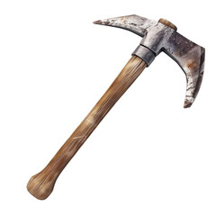 metal pickaxe element_hyperrealistic_hyper detailed_isolated on transparent background