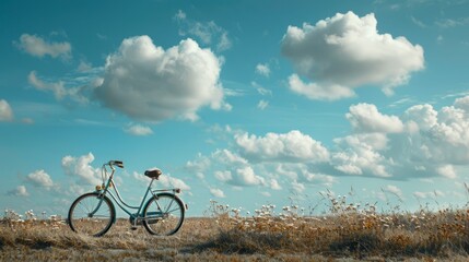 bicycle , horizon,  with copy space. world bicycle day