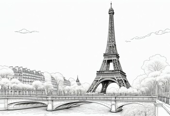 Illustration of a Eiffel tower