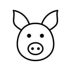 pig face line icon vector in trendy style
