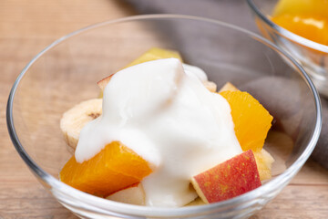 フルーツヨーグルトのクローズアップ