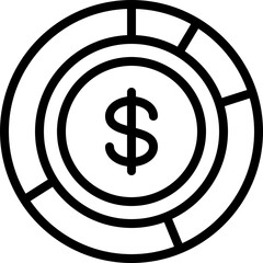 Costs Pie Chart Breakdown Icon