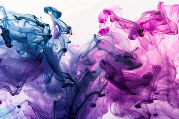 a close up of a purple and blue ink