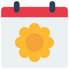 Flower On Calendar Icon