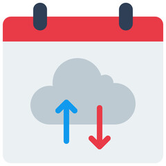 Cloud Transfer Date Calendar Icon