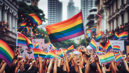 Pride Festival in einer Stadt, Regenbogenfarben, Pride, LGBT Community