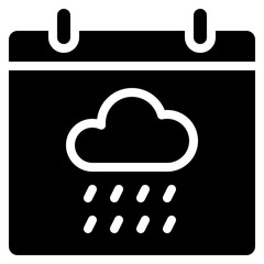 Rain Cloud Calendar Icon