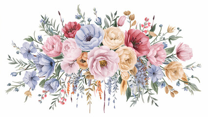 Fototapeta premium bouquet of soft pastel flowers