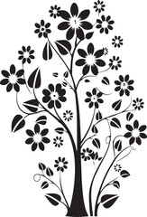 black and white floral elements