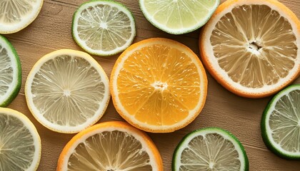 oranges and limes, showcasing their vibrant colors and juicy texture. artistic display, showcasing their freshness and zestiness. Shot with a professional mirrorless background