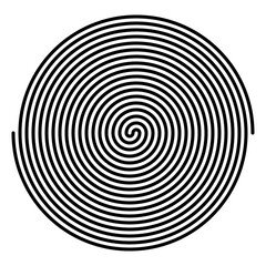 Double-arm Archimedean spiral. An arithmetic spiral with two arms, connected at the center. E. g. used in technics as spiral antennas, making them with their windings to extremely small structures.