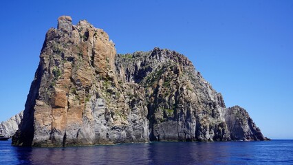 rock in the sea, aeolian islands, italy