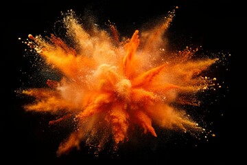 powder explosion on black background