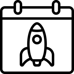 Rocket Launch Calendar Icon