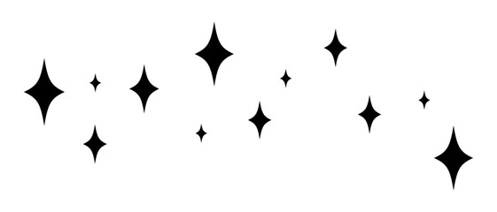 ランダム　キラキラ　シルエット　黒　シンプル