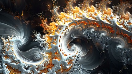 Beautifully generated mandelbrot fractals in vibrant colors of gold, silver, black and natural colors in 3D and 2D. Use as backdrops and background