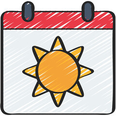 Summer Season Calendar Icon
