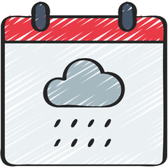 Rain Cloud Calendar Icon
