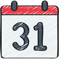 Thirty First Date Calendar Icon