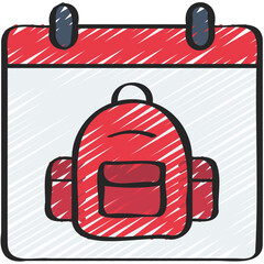 School Backpack Calendar Icon