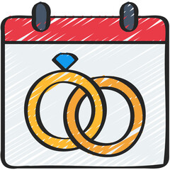 Wedding Day Date Calendar Icon
