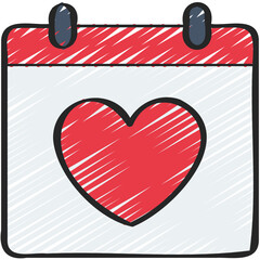 Love Heart Calendar Icon