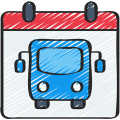 Bus Date Calendar Icon