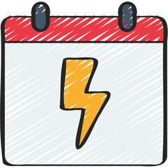 Lightning Bolt Calendar Icon