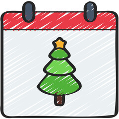 Christmas Tree Calendar Icon