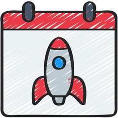 Rocket Launch Calendar Icon