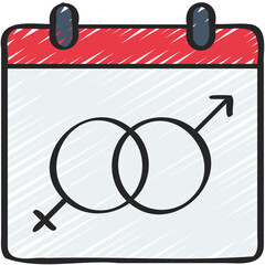 Gender Reveal Date Calendar Icon