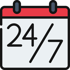 24 7 Calendar Icon