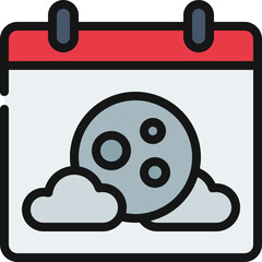 Moon And Clouds Calendar Icon