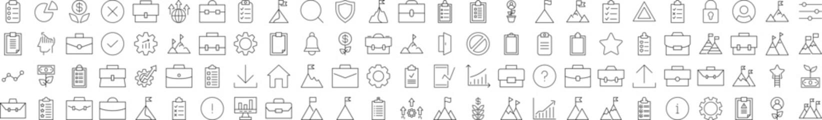Business Outline Symbols. Linear Illustrations for web sites, apps, design, banners and other purposes