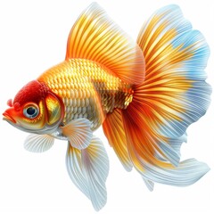 a goldfish with a blue tail and a red tail