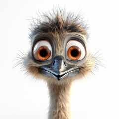 an ostrich with big eyes and a very large beak