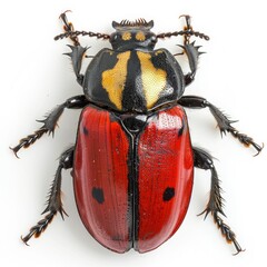 a beetle with a yellow and black stripe on its back