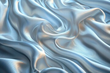 Obraz premium The photo captures a delicate light blue satin material with smooth swirls and folds