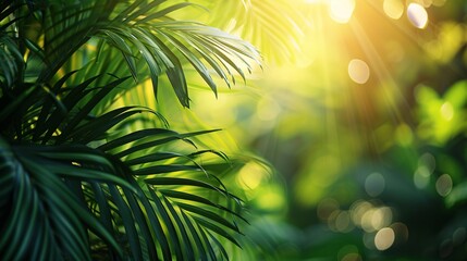 tropical vibes of a lush green exotic background, perfect as summertime wallpaper.
