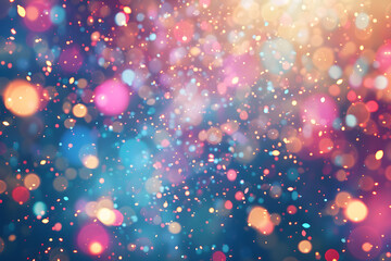 bright abstract festive background, confetti, fireworks